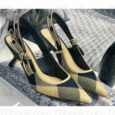 Dior Heel 6.5cm J'Adior Slingback Pumps Check Black/Beige 2020
