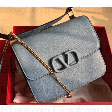 Valentino Large VSLING Grainy Calfskin Shoulder Bag 0074 Gray 2020