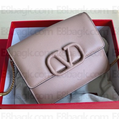 Valentino VSLING Grainy Calfskin Chain Shoulder Bag 0069 Nude 2020