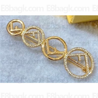 Fendi Brooch Crystal F Is Fendi