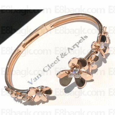 Van Cleef & Arpels Frivole Flowers Bracelet Pink Gold
