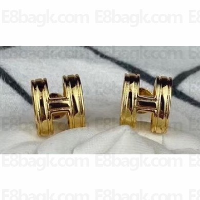 Hermes Pop H Earrings Gold