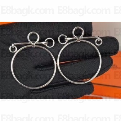 Hermes Loop Earrings Silver