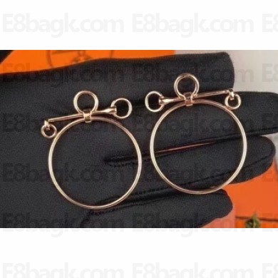 Hermes Loop Earrings Pink Gold