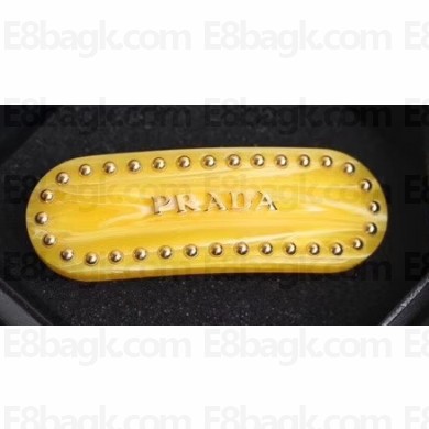Prada Plexiglas Hair Clip 1IF042 Yellow 2020