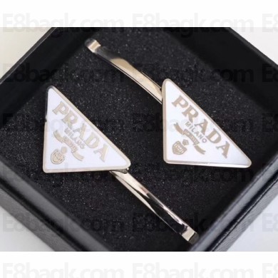 Prada Metal Hair Clip 1IF051 White 2020