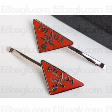 Prada Metal Hair Clip 1IF051 Red 2020