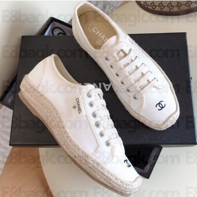 Chanel Vintage Canvas Sneakers White 2020