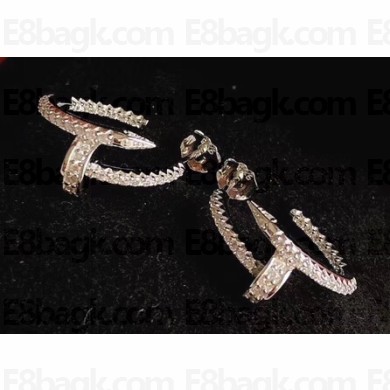 Cartier juste un clou Earrings Small diamond-paved White Gold