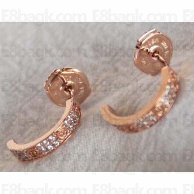 Cartier Love Earrings diamond-paved Narrow Pink Gold
