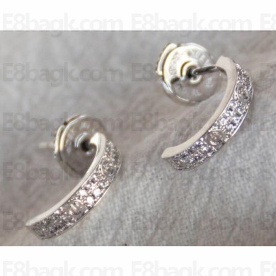 Cartier Love Earrings diamond-paved Narrow White Gold