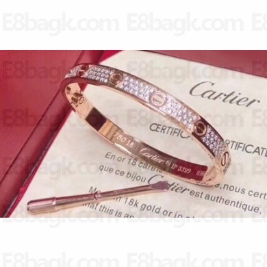 Cartier Love Bracelet diamond-paved with Screwdriver Pink Gold