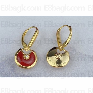 Cartier amulette de Earrings Red Yellow Gold