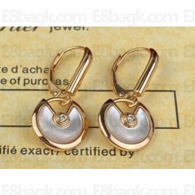 Cartier amulette de Earrings White Pink Gold