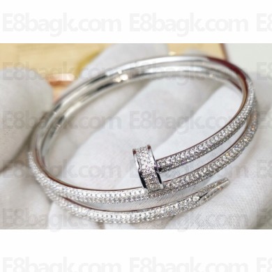 Cartier juste un clou Double Bracelet diamond-paved White Gold