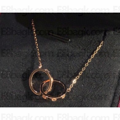 Cartier Dicyclic Love necklace Pink Gold
