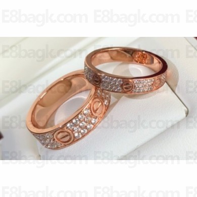 Cartier Love Ring diamond-paved Pink Gold