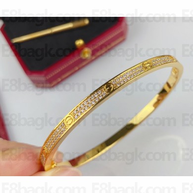 Cartier Love Bracelet Narrow diamond-paved with Screwdriver Yellow Gold