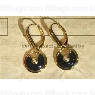 Cartier amulette de Earrings Black Yellow Gold