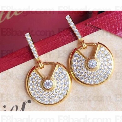 Cartier amulette de Earrings diamond-paved Yellow Gold