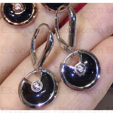 Cartier amulette de Earrings Black White Gold