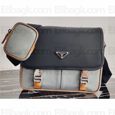 Prada Nylon Shoulder Bag 2VD769 Black/Gray 2020