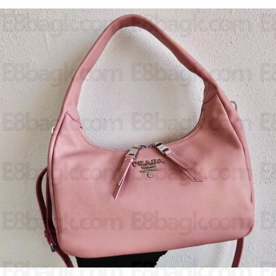 Prada Leather Hobo Bag 1BC132 Pink 2020