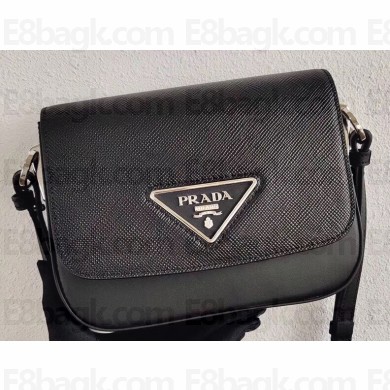 Prada Saffiano Leather Shoulder Bag 1BD249 Black 2020