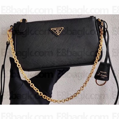 Prada Re-Edition 2000 Saffiano Leather Mini Bag 1BH171 Black 2020