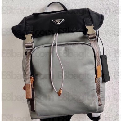 Prada Nylon Backpack Bag 2VZ135 Black/Gray 2020