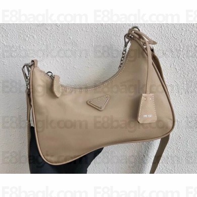 Prada Re-Edition 2005 Nylon Shoulder Hobo Bag 1BH204 Camel 2020