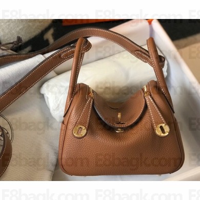 Hermes Mini Lindy 19cm Bag Brown