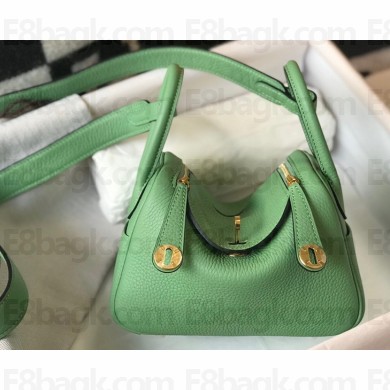 Hermes Mini Lindy 19cm Bag Light Green