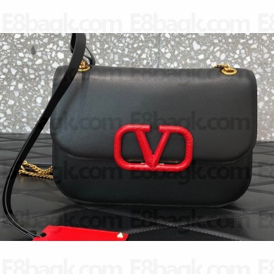 Valentino VLOCK Shoulder Small Bag Black with Karung Logo 2020