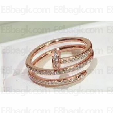 Cartier juste un clou Double Ring diamond-paved Pink Gold