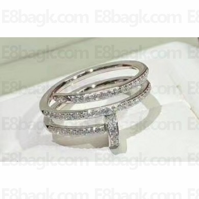 Cartier juste un clou Double Ring diamond-paved White Gold