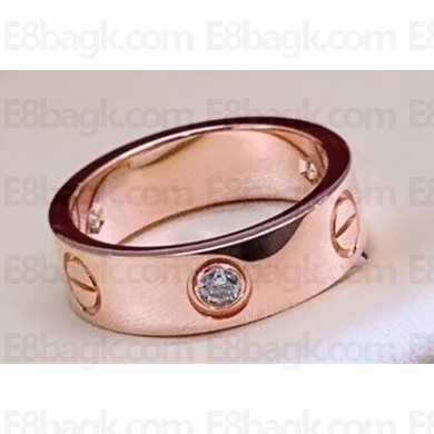 Cartier Love Ring with 1 Diamond Pink Gold