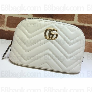 Gucci Leather GG Marmont Cosmetic Case Bag 625690 White 2020