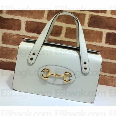 Gucci Horsebit 1955 Small Top Handle Bag 627323 Leather White 2020