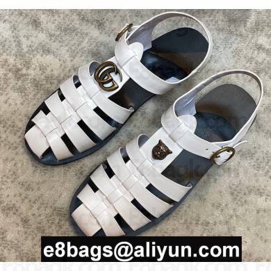 Gucci Rubber Buckle Strap Men's Sandals White 2020