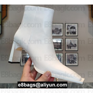 Balenciaga Heel 8cm Square Toe Ankle Boots White Fall Winter 2020