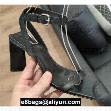 Balenciaga Heel 8cm Moon Ankle Strap Sandals Black 2020
