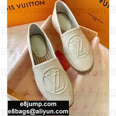 Louis Vuitton Grained Calf Leather Starboard Flat Espadrilles White 2020