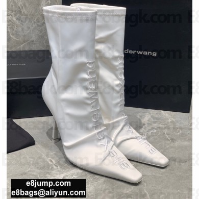 Alexander Wang Heel 10.5cm Satin Vanna Stretch Pointed Boots White 2020