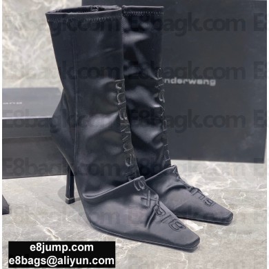 Alexander Wang Heel 10.5cm Satin Vanna Stretch Pointed Boots Black 2020