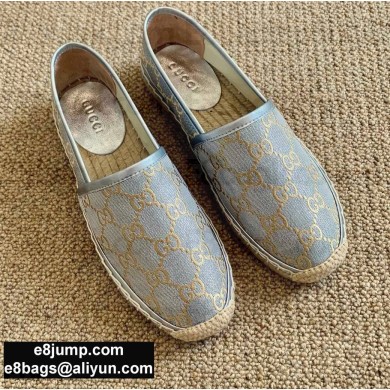 Gucci Heritage GG Lamé Espadrilles Silver 2020