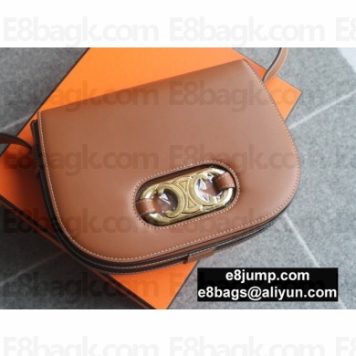 Celine Medium Maillon Triomphe Bag in Satinated Calfskin 193123 Brown 2020