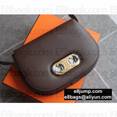 Celine Medium Maillon Triomphe Bag in Satinated Calfskin 193123 Coffee 2020