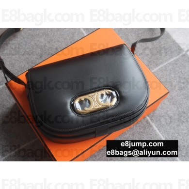Celine Medium Maillon Triomphe Bag in Satinated Calfskin 193123 Black 2020