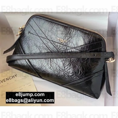 Givenchy ID Xbody Shoulder Bag in Crackling Leather Black 2020